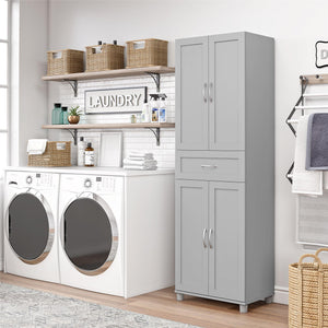 Systembuild Evolution Lory Framed Storage Cabinet with Drawer - Dove Gray