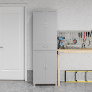 Systembuild Evolution Lory Framed Storage Cabinet with Drawer - Dove Gray