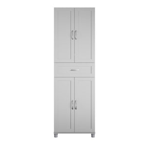 Systembuild Evolution Lory Framed Storage Cabinet with Drawer - Dove Gray