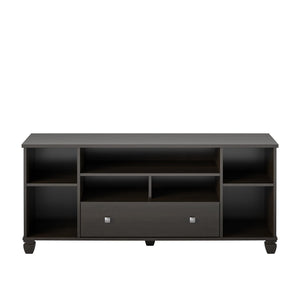 Ameriwood Home Brett TV Stand for TVs up to 64" with 7 Open Shelves and 1 Drawer - Espresso