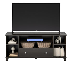 Ameriwood Home Brett TV Stand for TVs up to 64" with 7 Open Shelves and 1 Drawer - Espresso