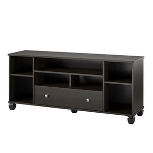 Ameriwood Home Brett TV Stand for TVs up to 64" with 7 Open Shelves and 1 Drawer - Espresso