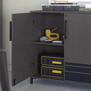 Systembuild Evolution Shelby Garage Storage Base Cabinet 2 Door - Graphite
