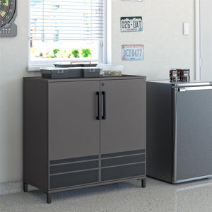 Systembuild Evolution Shelby Garage Storage Base Cabinet 2 Door - Graphite