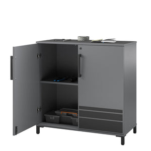 Systembuild Evolution Shelby Garage Storage Base Cabinet 2 Door - Graphite