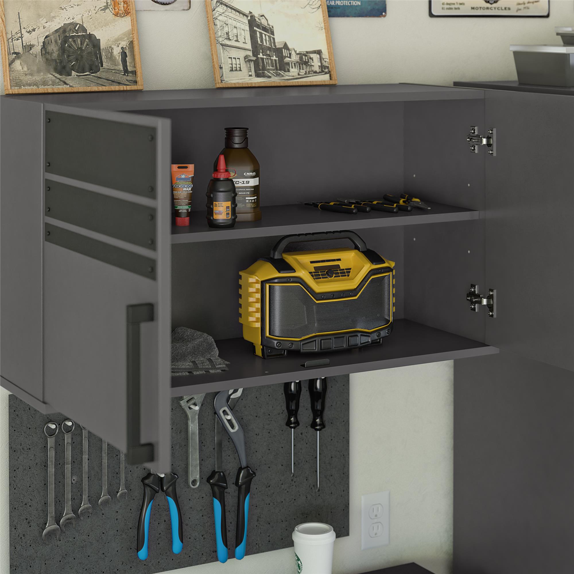 Systembuild Evolution Shelby 2 Door Storage Garage Wall Cabinet - Graphite