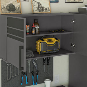 Systembuild Evolution Shelby 2 Door Storage Garage Wall Cabinet - Graphite