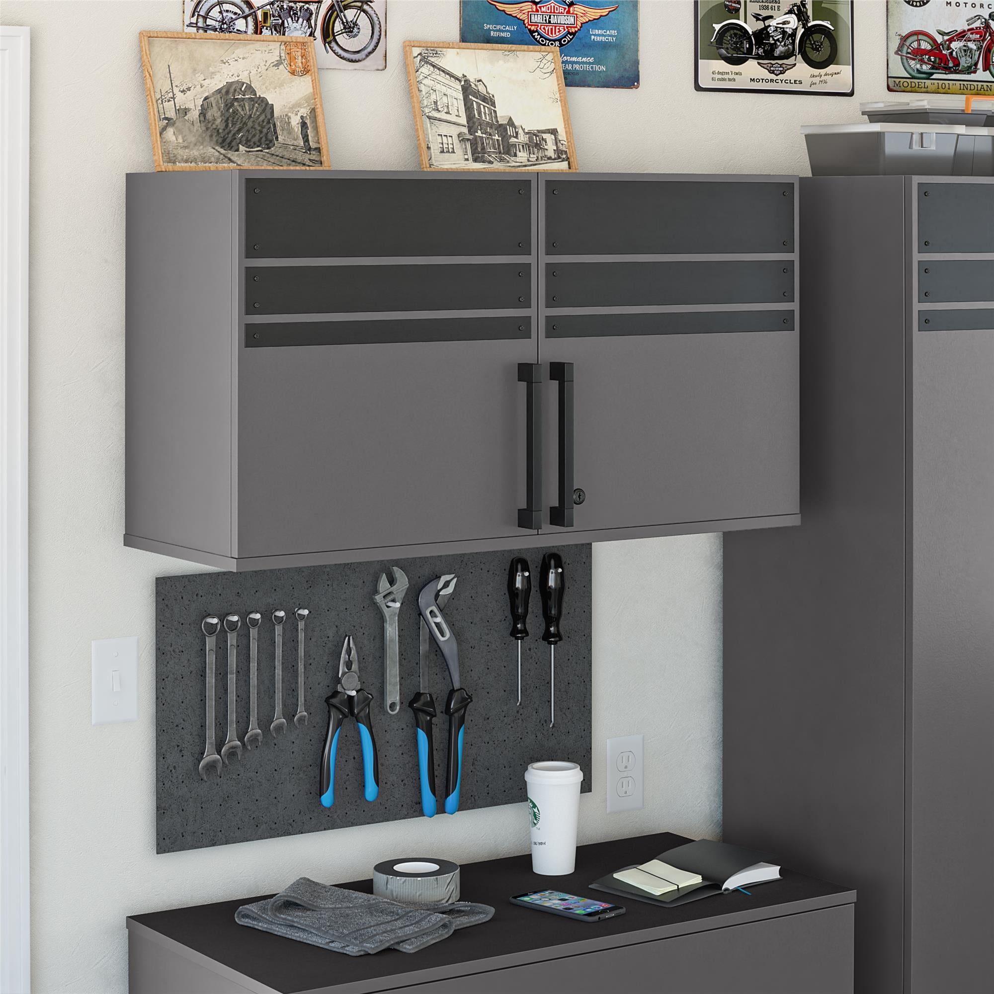 Systembuild Evolution Shelby 2 Door Storage Garage Wall Cabinet - Graphite