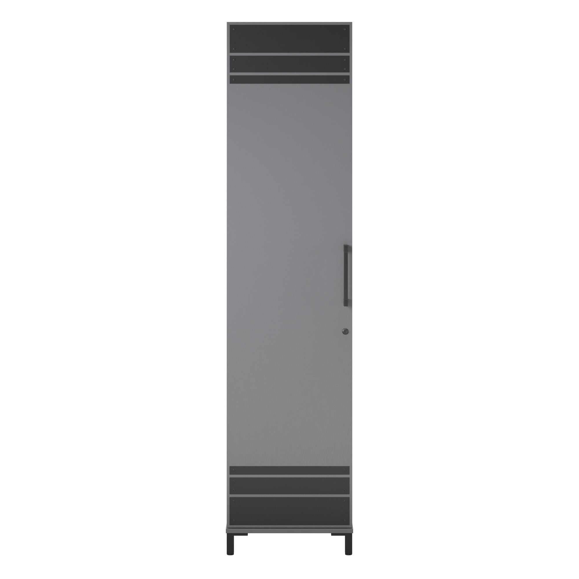 Systembuild Evolution Shelby Tall 1 Door Garage Storage Cabinet - Graphite