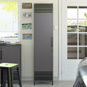 Systembuild Evolution Shelby Tall 1 Door Garage Storage Cabinet - Graphite
