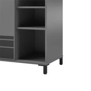 Systembuild Evolution Shelby Tall Garage Storage Cabinet with 1 Door and Hang Rod - Graphite