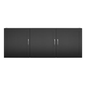 Systembuild Evolution Lory Framed 54" Wall Cabinet - Black - 3 Door