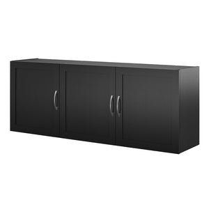Systembuild Evolution Lory Framed 54" Wall Cabinet - Black - 3 Door