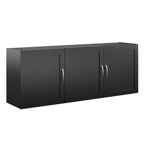 Systembuild Evolution Lory Framed 54" Wall Cabinet - Black - 3 Door