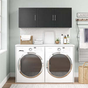 Systembuild Evolution Lory Framed 54" Wall Cabinet - Black - 3 Door