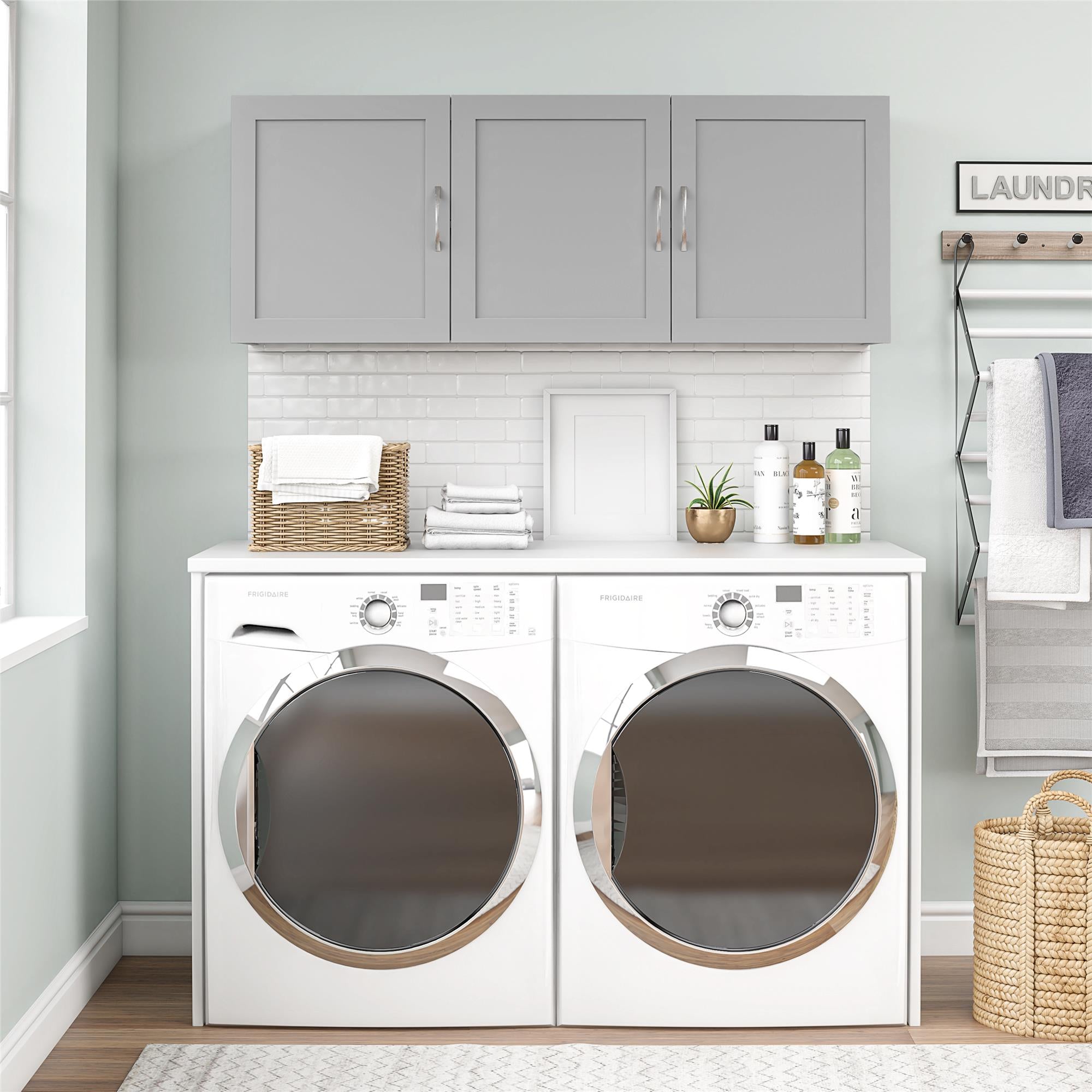 Systembuild Evolution Lory Framed 54" Wall Cabinet - Dove Gray - 3 Door