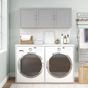 Systembuild Evolution Lory Framed 54" Wall Cabinet - Dove Gray - 3 Door