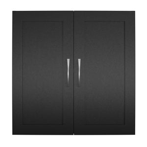 Systembuild Evolution Lory Framed 24" Wall Cabinet - Black - 2 Door