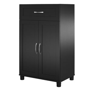 Systembuild Evolution Lory Framed 2 Door/1 Drawer Base Cabinet - Black
