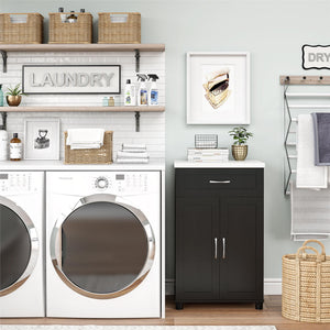 Systembuild Evolution Lory Framed 2 Door/1 Drawer Base Cabinet - Black