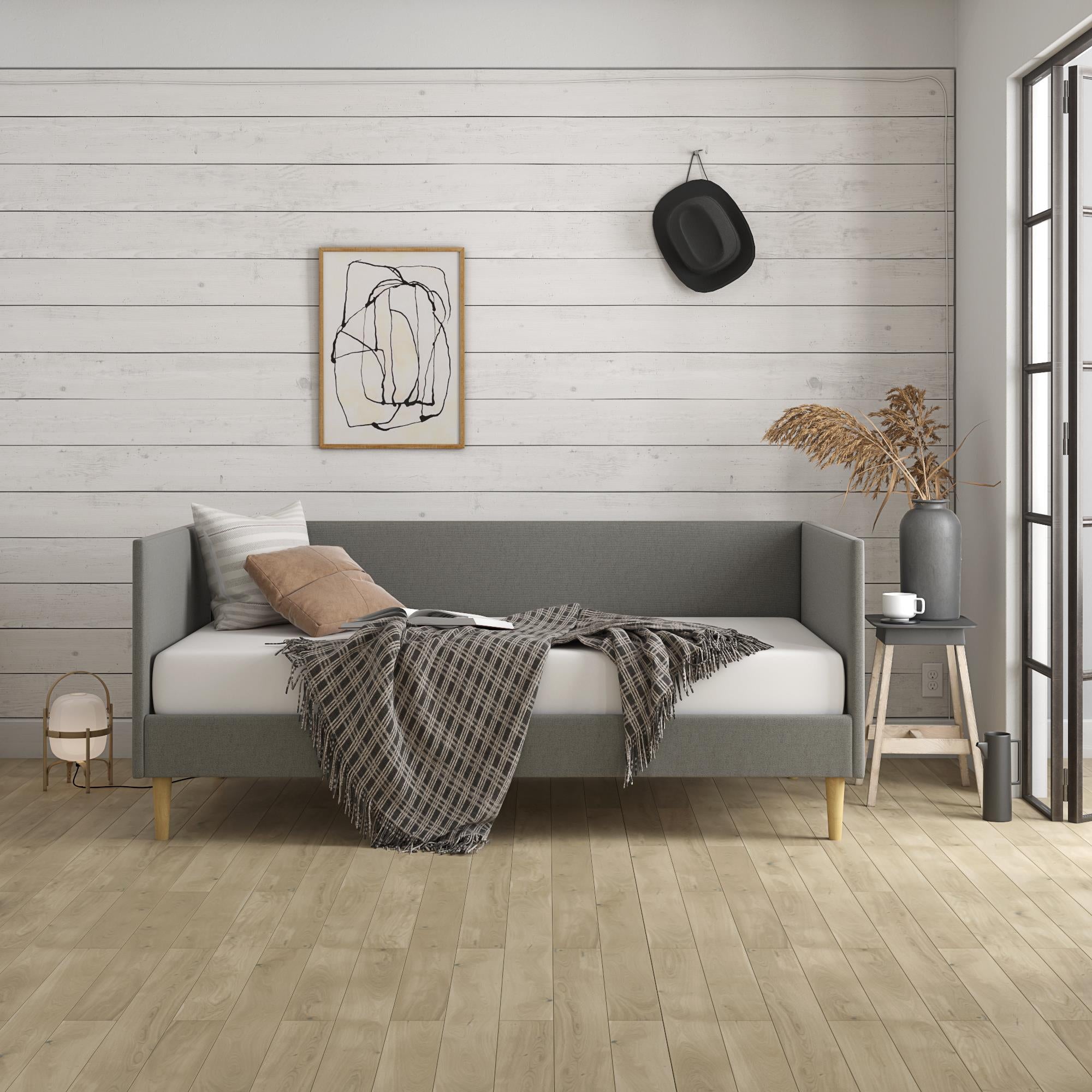 DHP Franklin Mid Century Daybed - Grey Linen - Twin