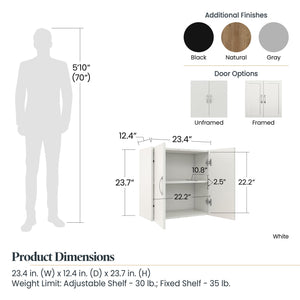 Systembuild Evolution Lory Framed 24" Wall Cabinet - Natural - 2 Door