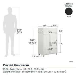 Systembuild Evolution Callahan 24" 1 Drawer/2 Door Base Storage Cabinet - White