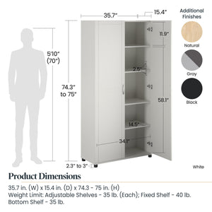 Systembuild Evolution Callahan 36" Utility Storage Cabinet - Black