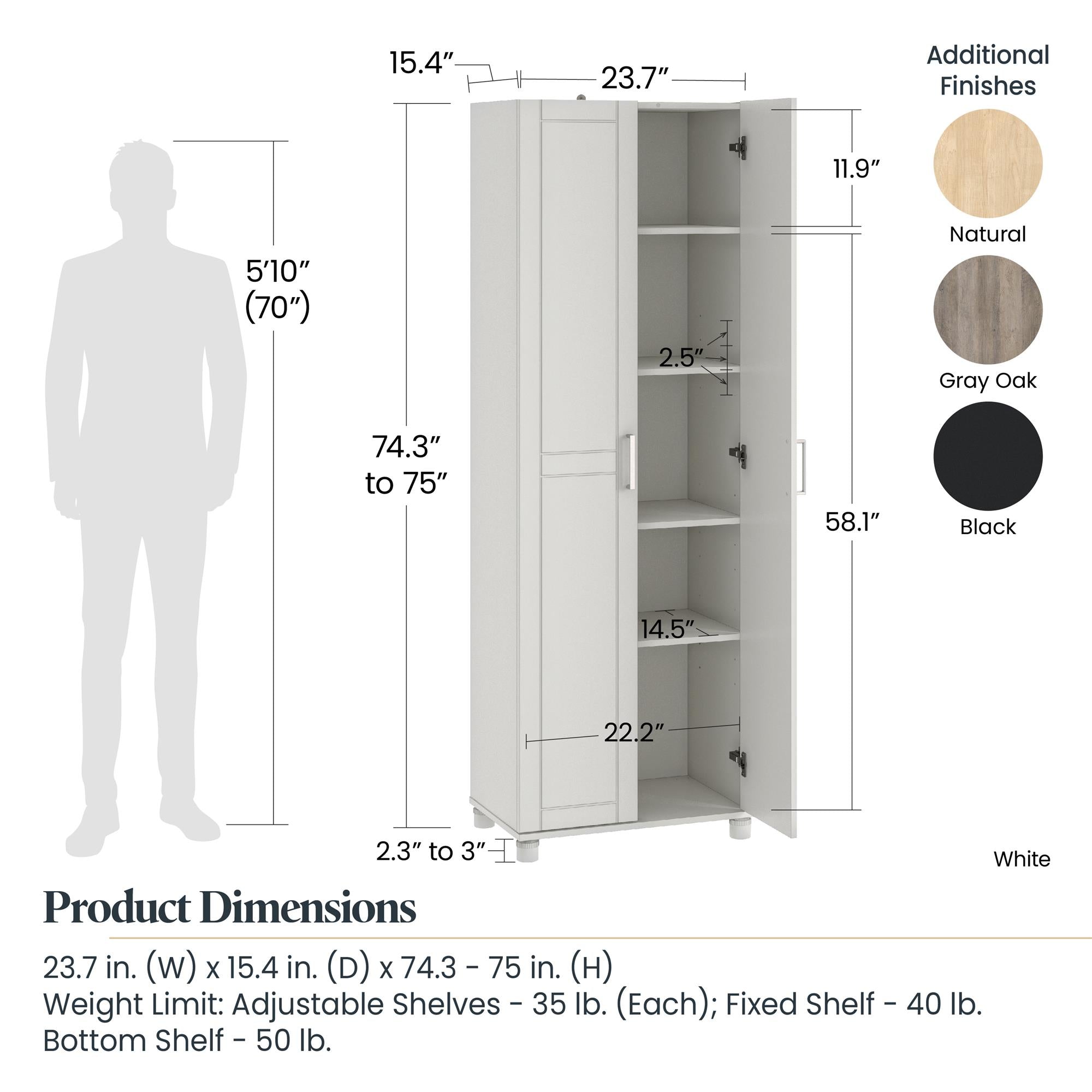 Systembuild Evolution Callahan 24" Utility Storage Cabinet - White