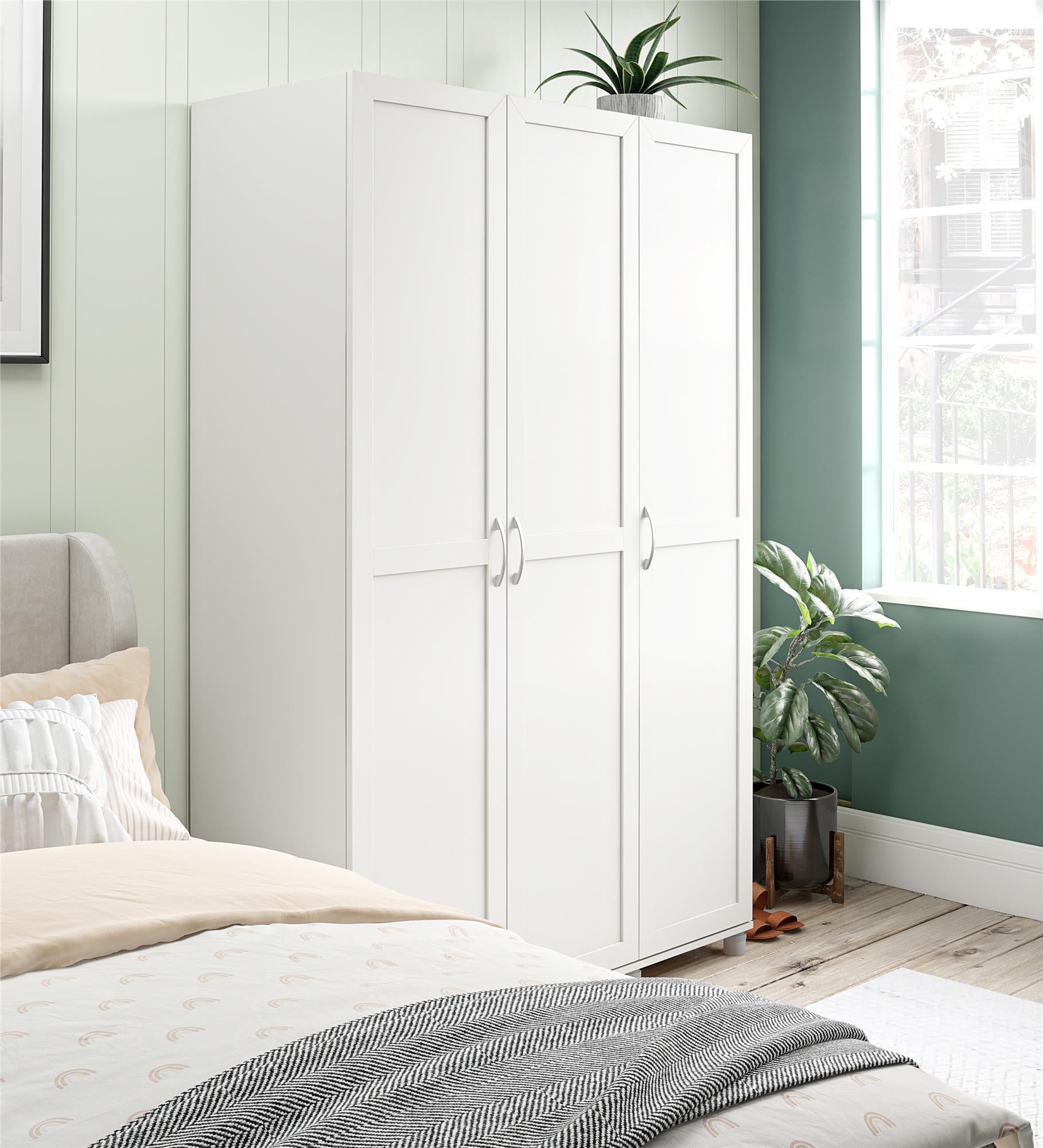 Systembuild Evolution Lory Framed 3 Door Wardrobe - White