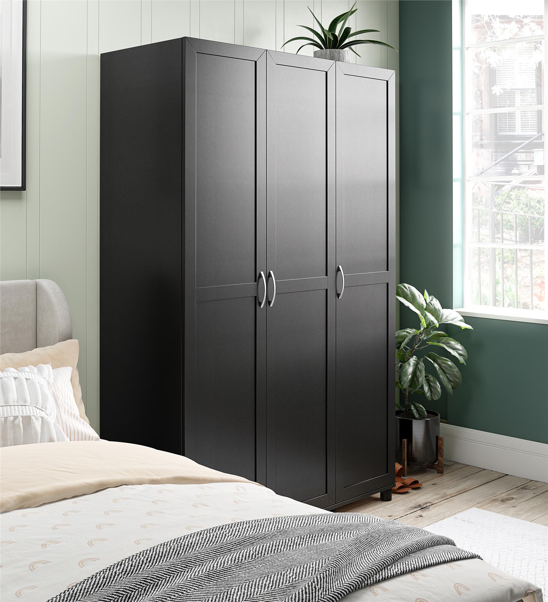Systembuild Evolution Lory Framed 3 Door Wardrobe - Black