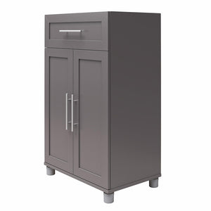 Systembuild Evolution Camberly Framed 2 Door/1 Drawer Storage Cabinet - Graphite Grey