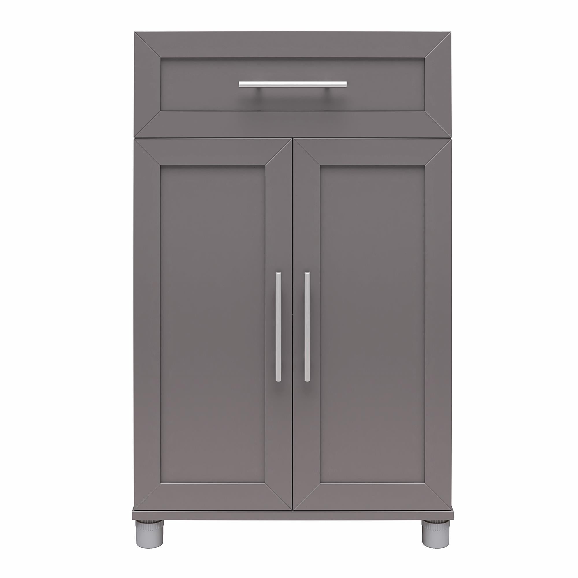 Systembuild Evolution Camberly Framed 2 Door/1 Drawer Storage Cabinet - Graphite Grey