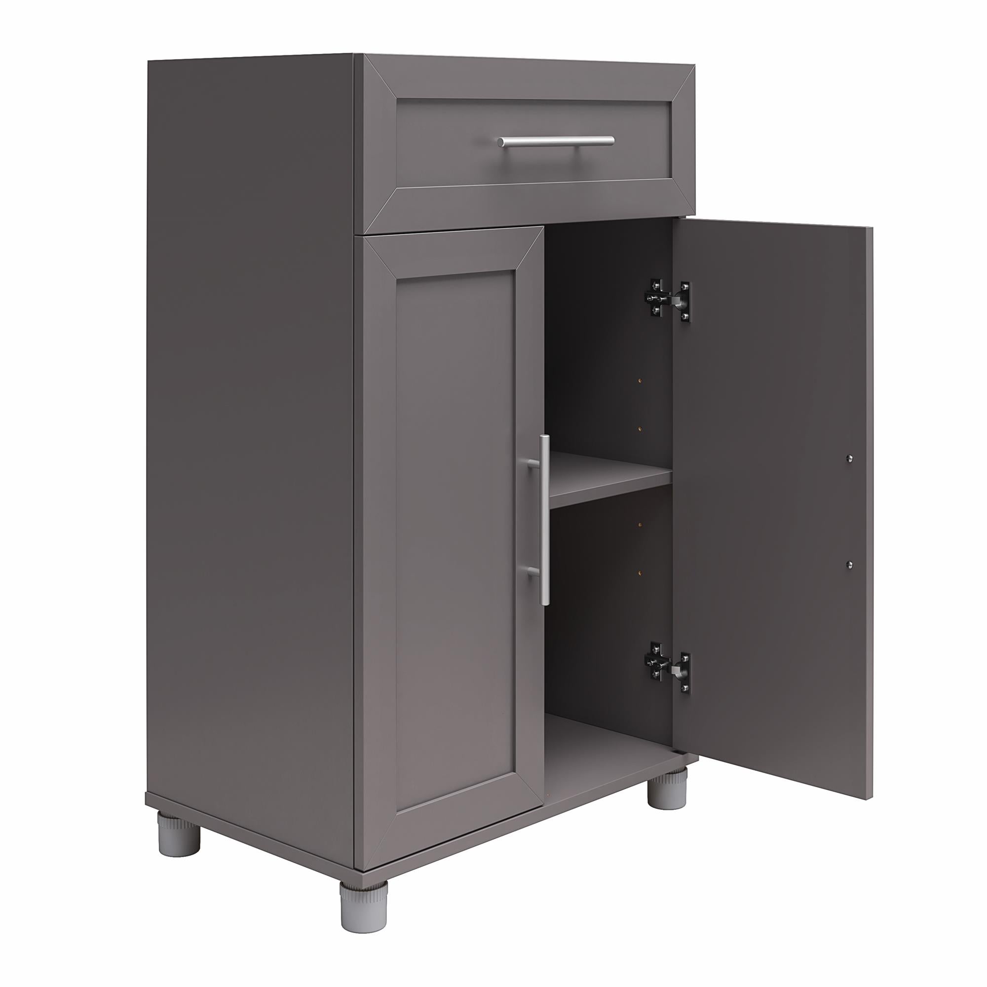 Systembuild Evolution Camberly Framed 2 Door/1 Drawer Storage Cabinet - Graphite Grey