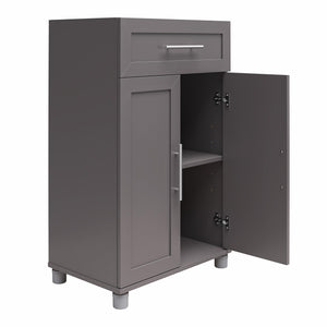Systembuild Evolution Camberly Framed 2 Door/1 Drawer Storage Cabinet - Graphite Grey