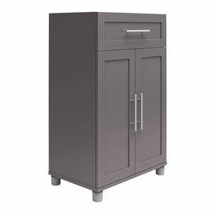 Systembuild Evolution Camberly Framed 2 Door/1 Drawer Storage Cabinet - Graphite Grey