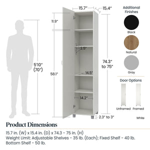 Systembuild Evolution Lory 16" Utility Storage Cabinet - White