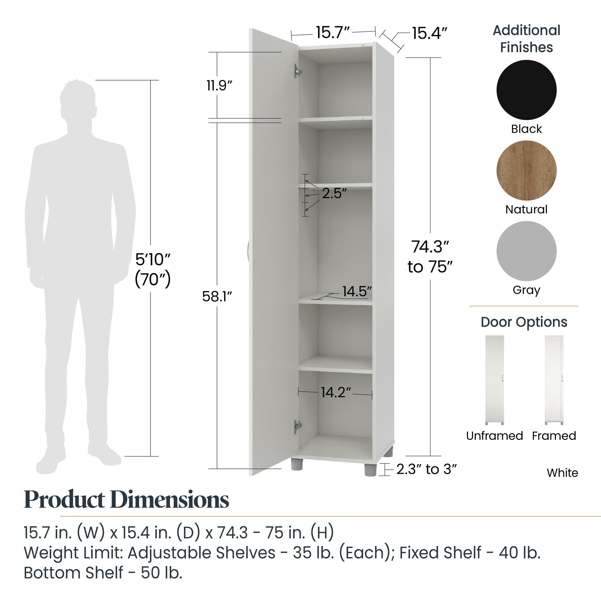 Systembuild Evolution Lory 16" Utility Storage Cabinet - Natural