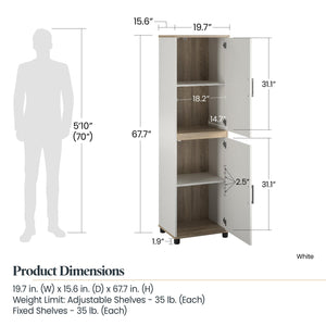 SystemBuild Evolution Whitmore 2 Door Kitchen Pantry Cabinet - White