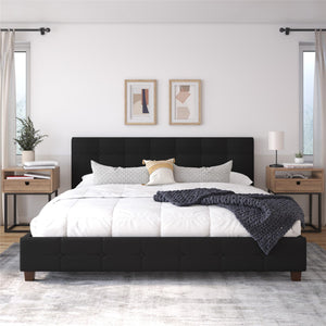 DHP Rose Upholstered Bed Frame - Black - King