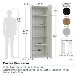 Systembuild Evolution Lory 24" Utility Storage Cabinet - Black
