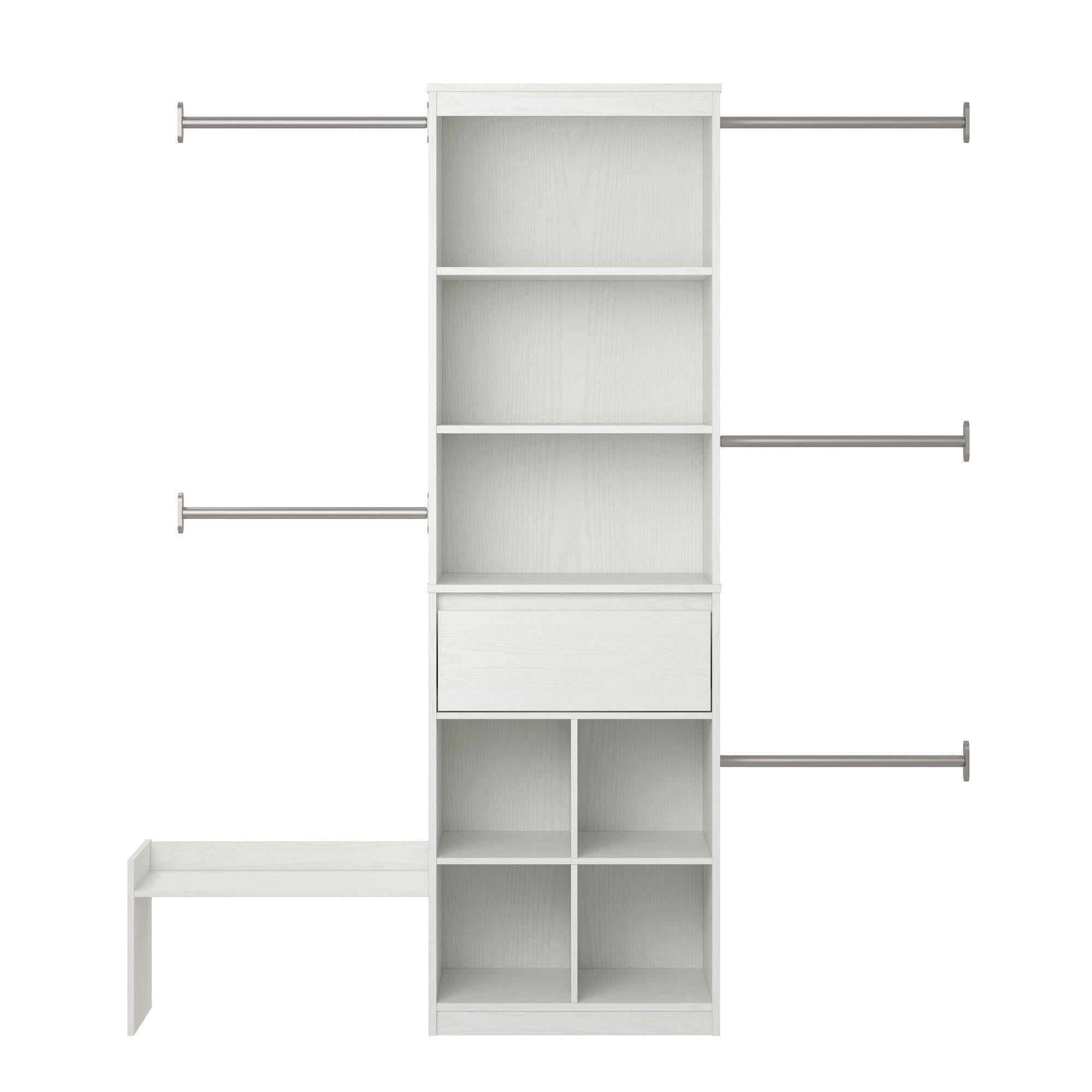 Max & Finn Grow with Me Adjustable Closet Organizer - White