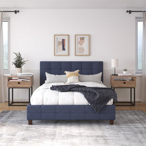 DHP Rose Upholstered Bed Frame - Gray - Queen