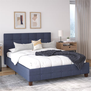DHP Rose Upholstered Bed Frame - Gray - Queen