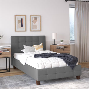 DHP Rose Upholstered Bed Frame - Gray - Twin