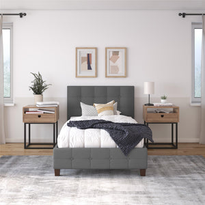 DHP Rose Upholstered Bed Frame - Gray - Twin