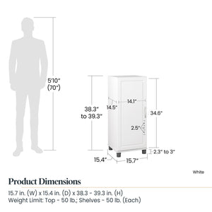 Systembuild Evolution Kendall 16" Stackable Storage Cabinet - White