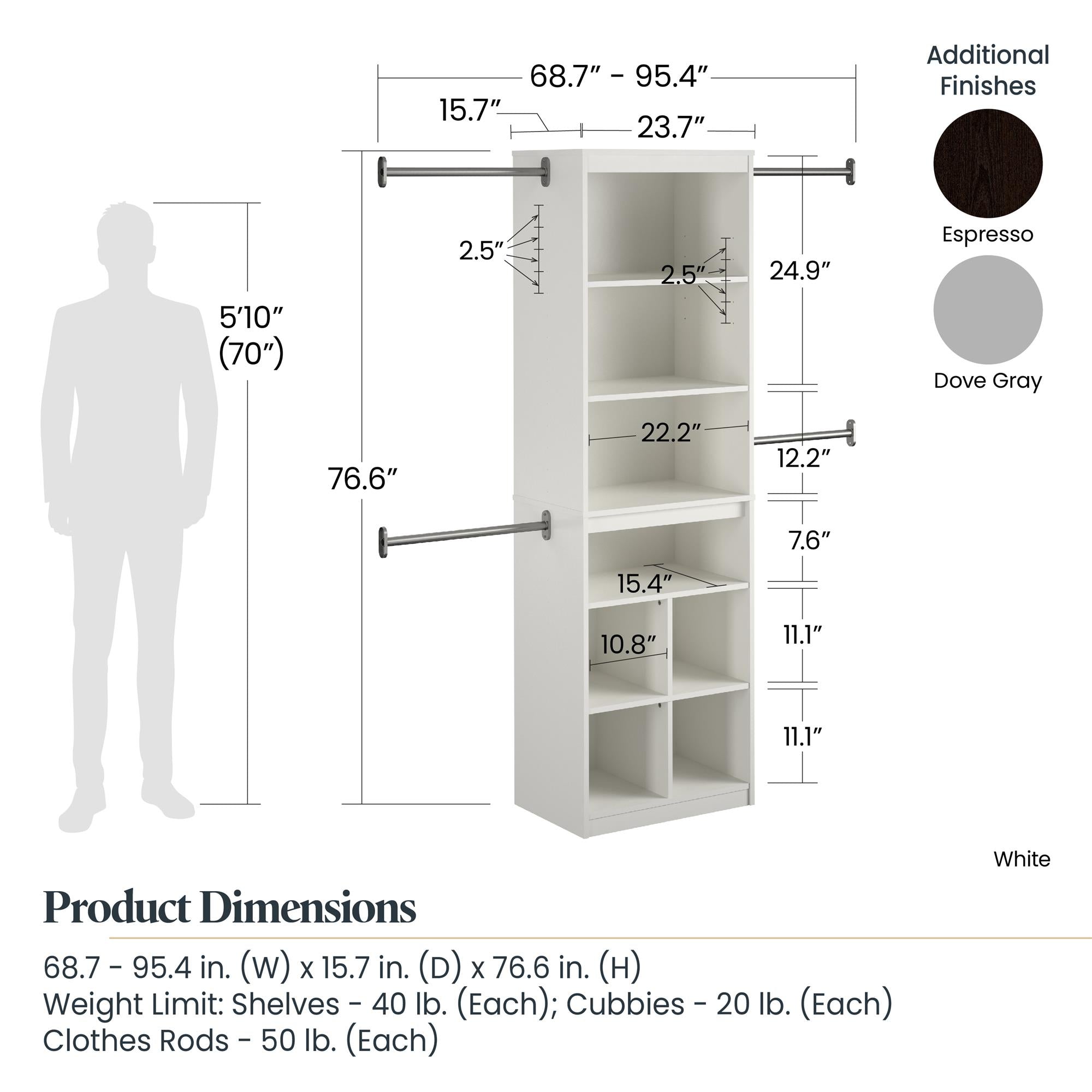 Systembuild Evolution Closet Storage System - Espresso