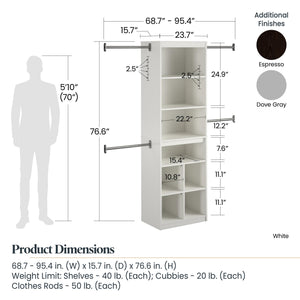 Systembuild Evolution Closet Storage System - Espresso
