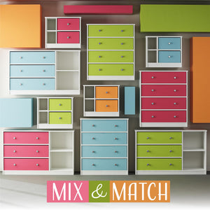 Ameriwood Home Mya Park Nightstand with 2 Fabric Bins - Light Blue